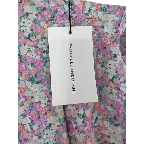 Faithfull the Brand Sidonie Vionette Floral Puff Sleeve A-Line Mini Dress Size 2 - Picture 5 of 7